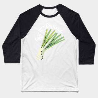 Hand Drawn Spring Onions Minimal Baseball T-Shirt